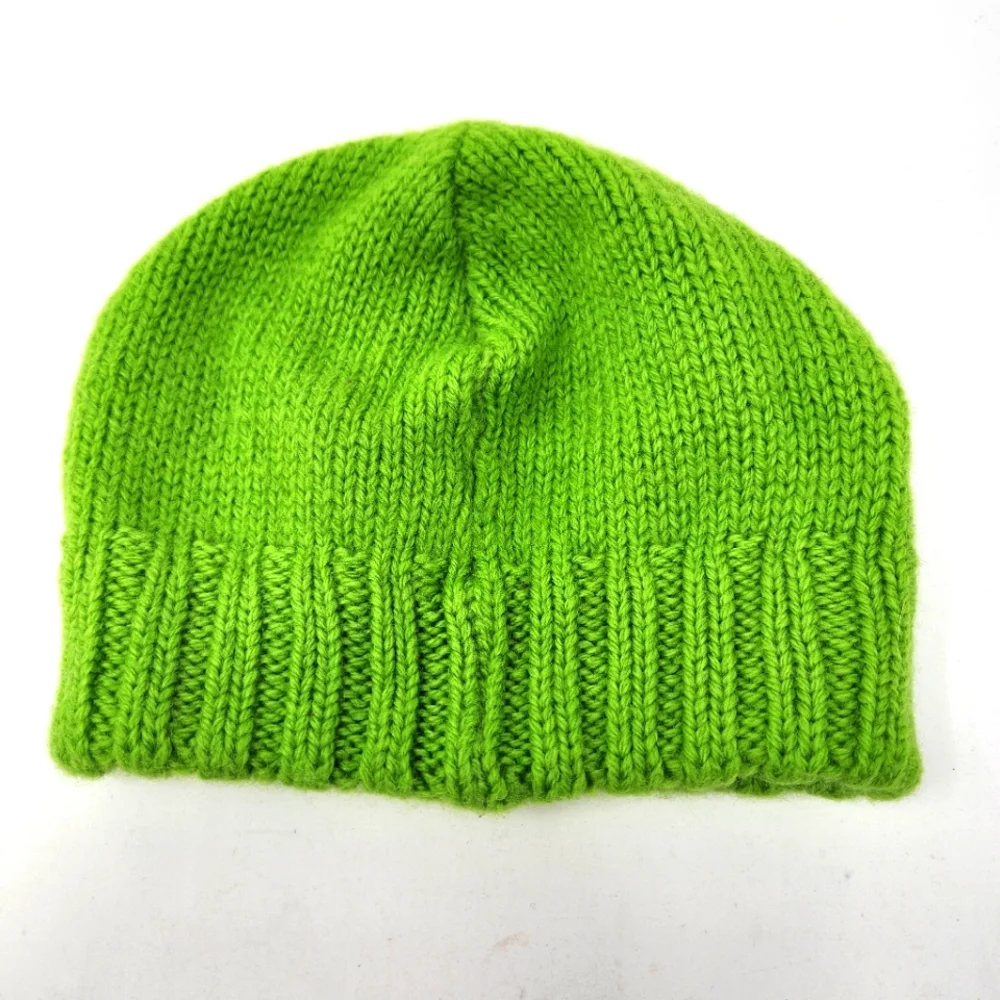 Bula Beanie Wool Knit Hat OS Bright Green